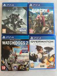 игри PS4 Destiny 2 / Farcry 4/ Watch Dogs 2 / Overwatch