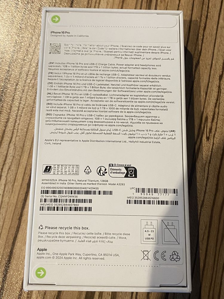 Iphone 16 Pro 128GB Natural Titanium
