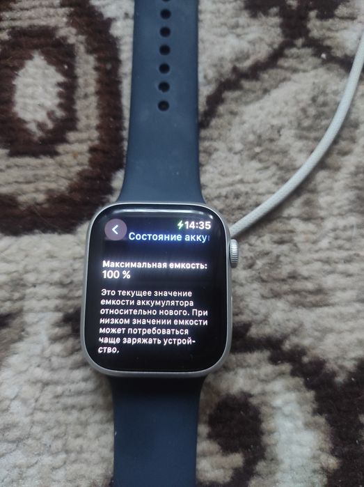 Apple watch 9 series 45mm серебристо -синие
