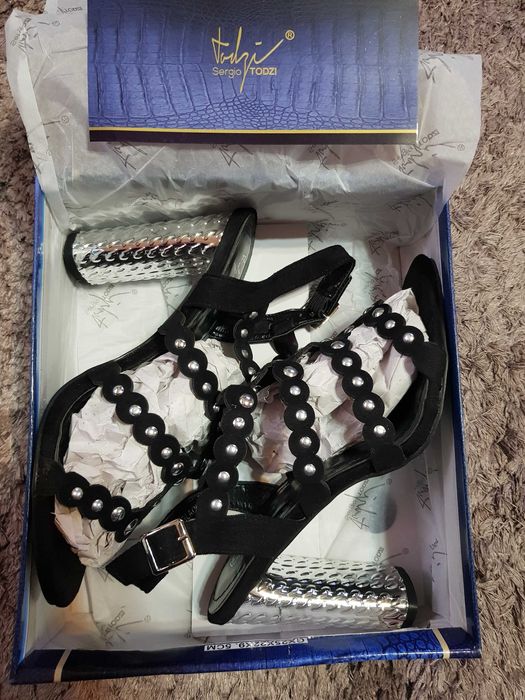 sandale toc metalic, mărimea 39