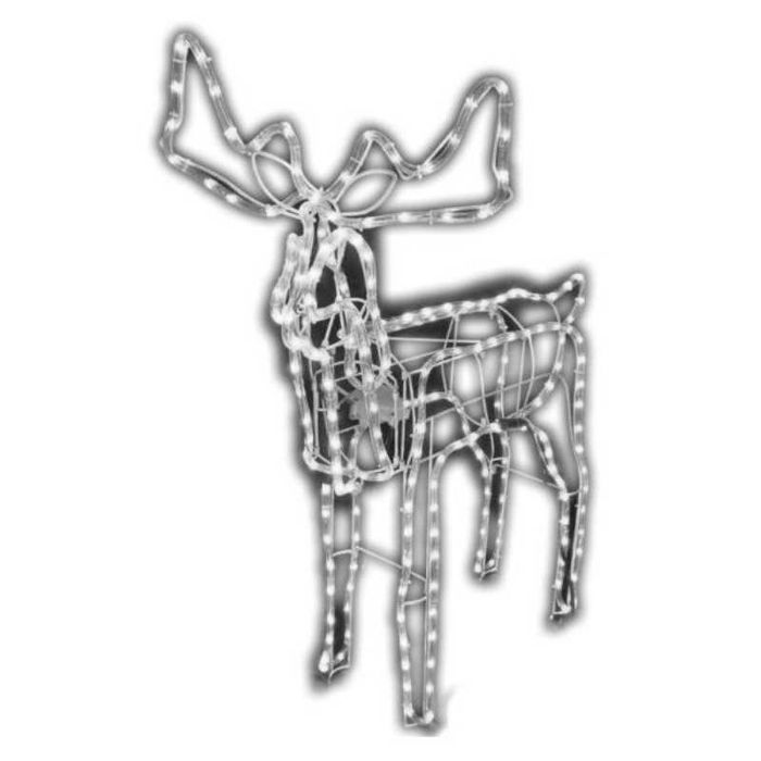 Коледен светещ 3D елен топла светлина с флаш ефект 1м х 80см външен