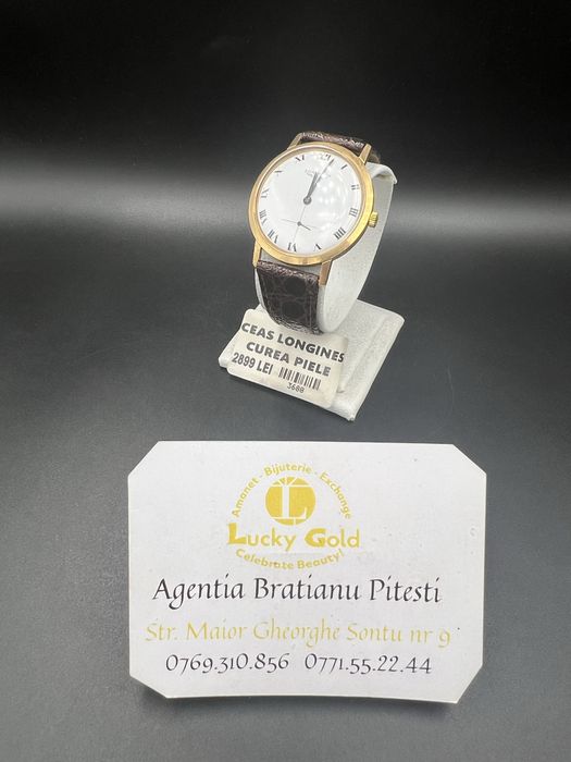 Ceas Aur Longines curea piele cod prod 3688