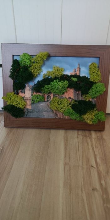 Картина със скандинавски мъх „Царевец“ – 13x15 см