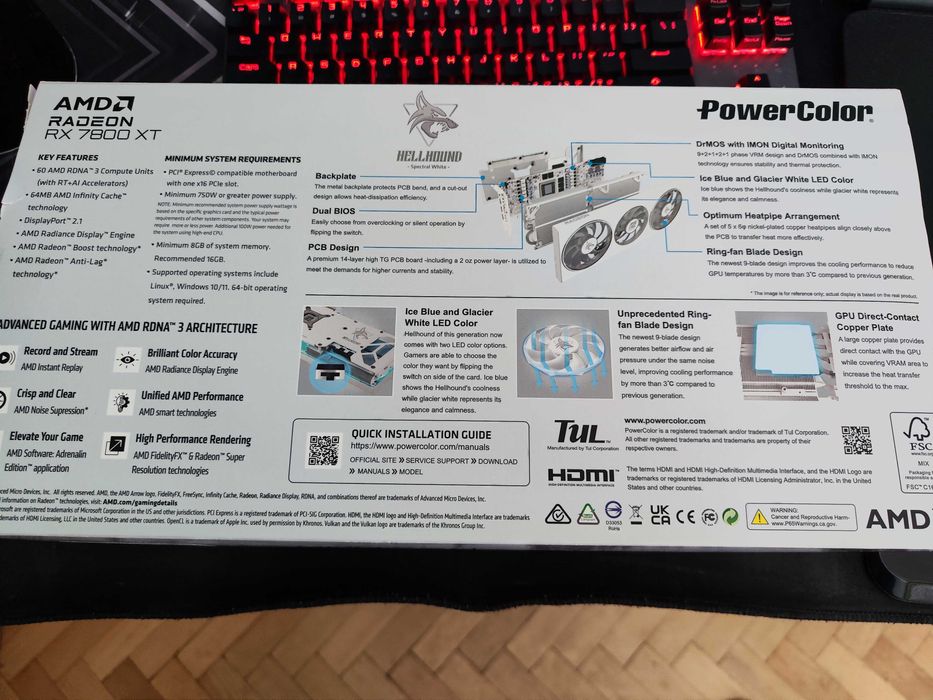 Powercolor AMD Radeon 7800XT Hellhound Spectral White