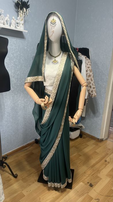 Сари индейская изумрудный