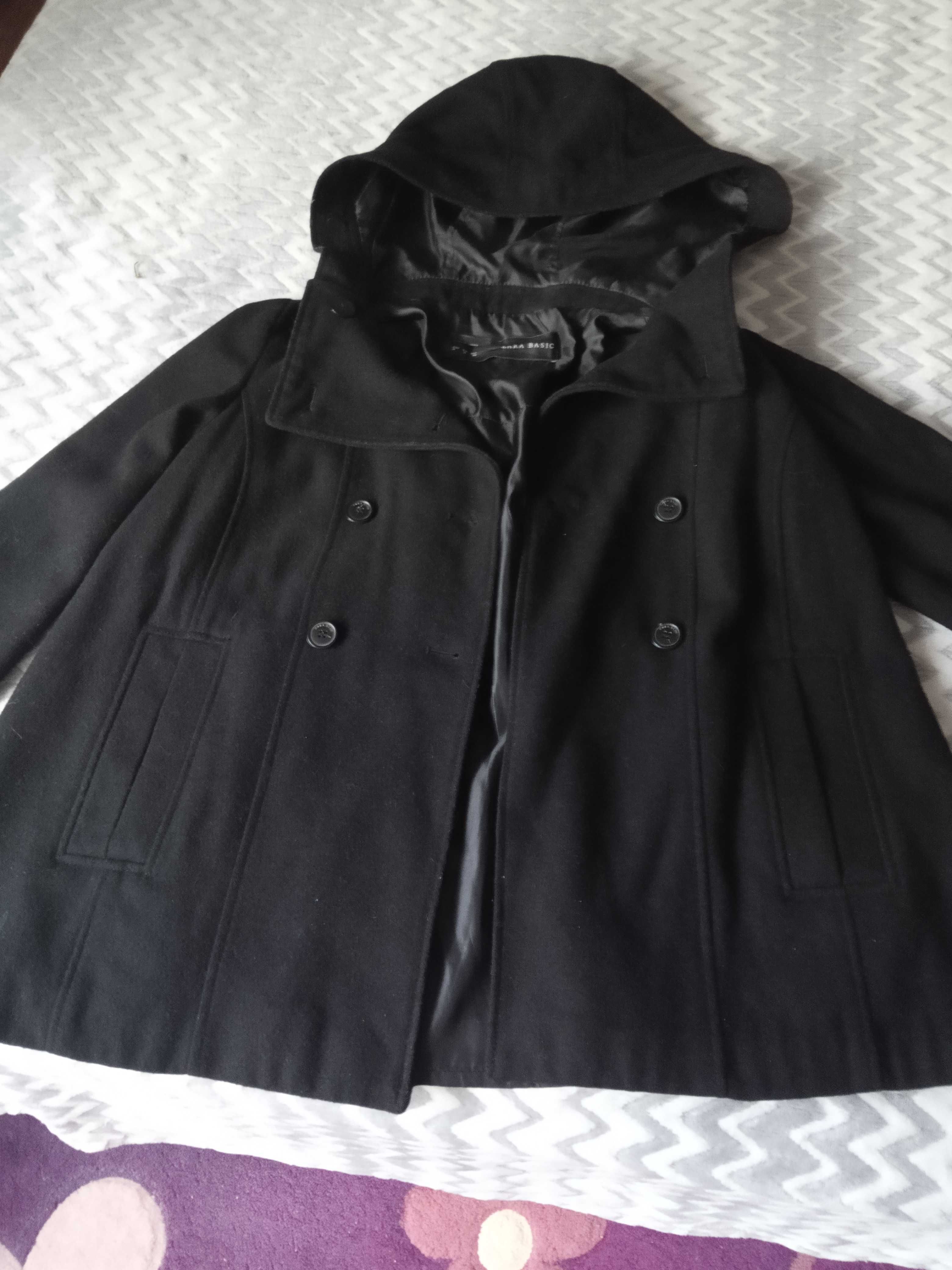 Черно дамско палто Зара