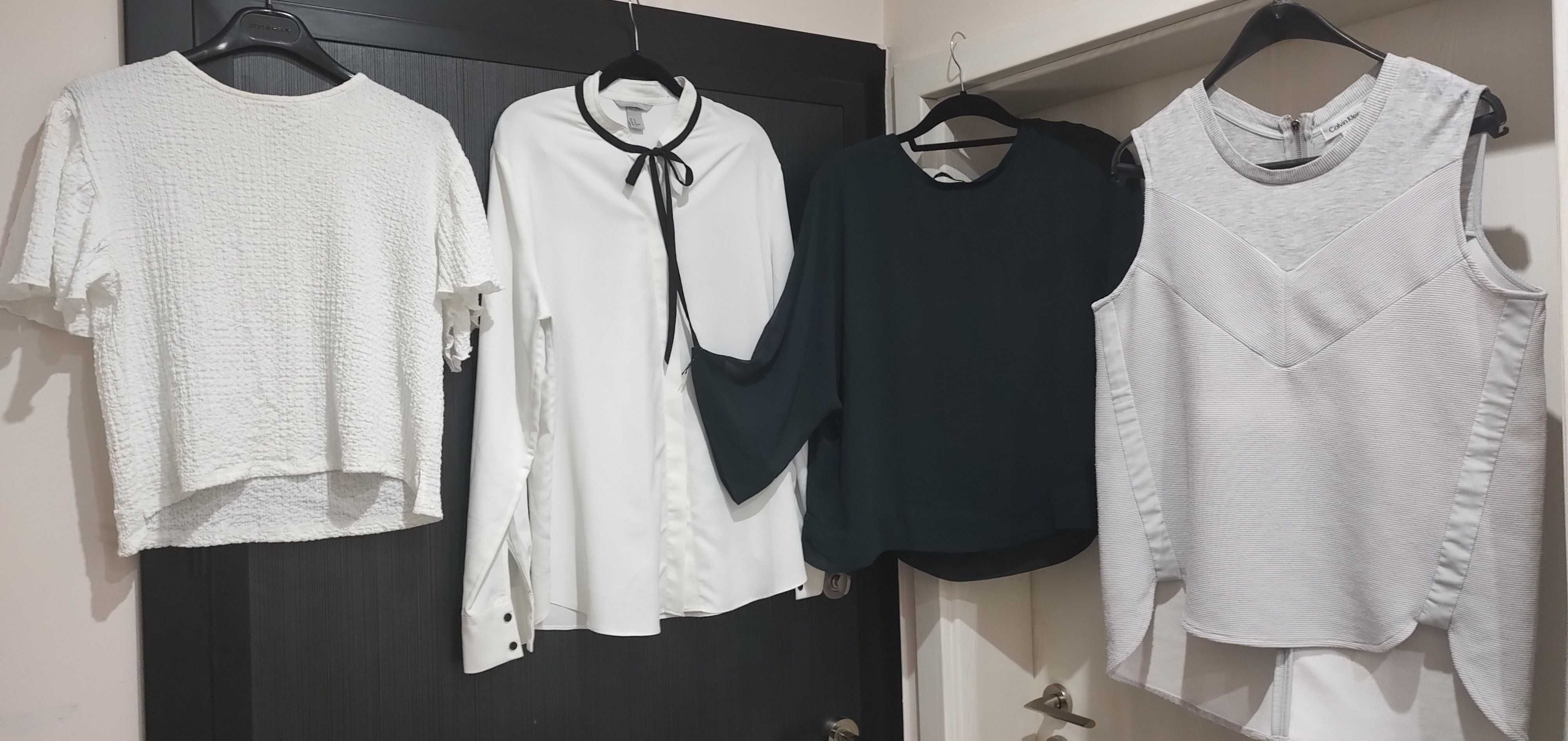 Тениски Zara, блуза без ръкави Calvin Klein S/M,риза H&M с панделка L