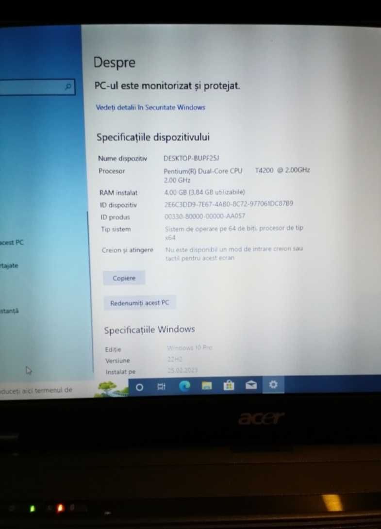 Laptop Acer, Windows 10