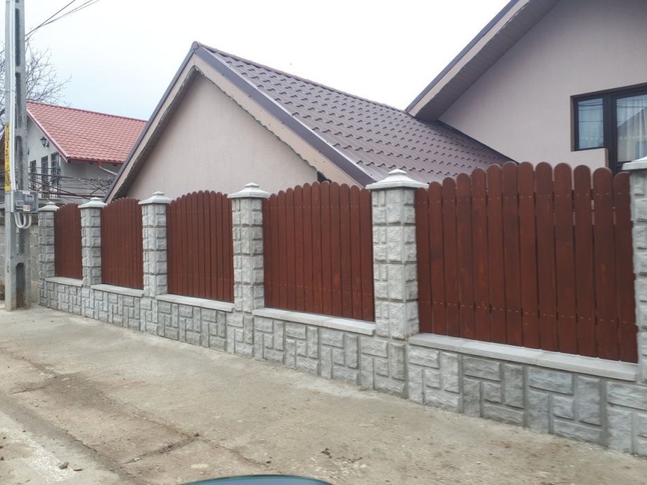 Bolțari cu model din beton pentru gard/ gard din beton