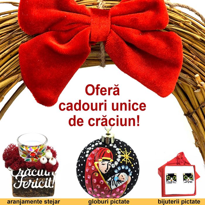 Cadou de craciun Glob pictat Regalo si aranjamente de craciun Regalo