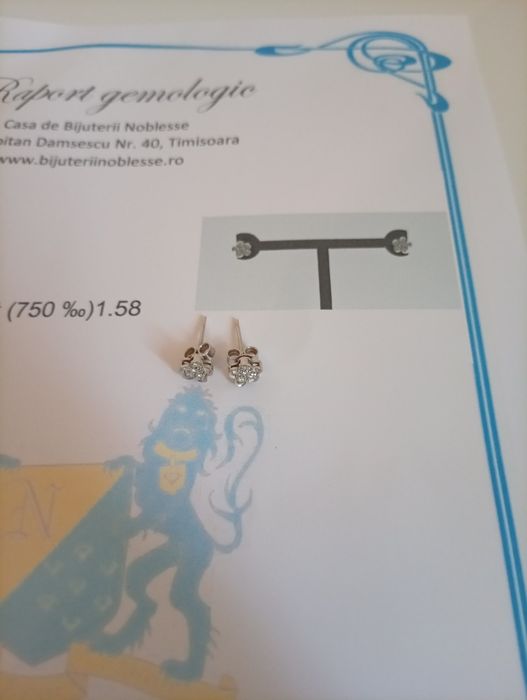 Cercei din aur 18Kt cu diamante