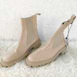 Zara ghete piele bej crem botine cizme scurte