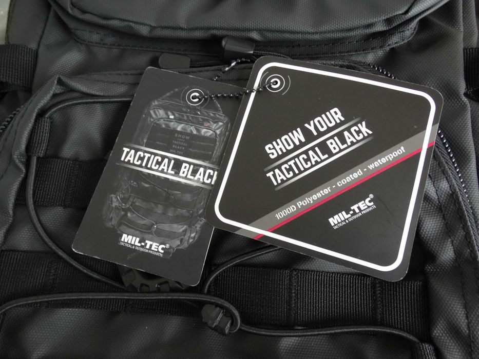 RUCSAC MILITAR MILTEC TACTICAL Black Marime 36 litri Negru Impermeabil
