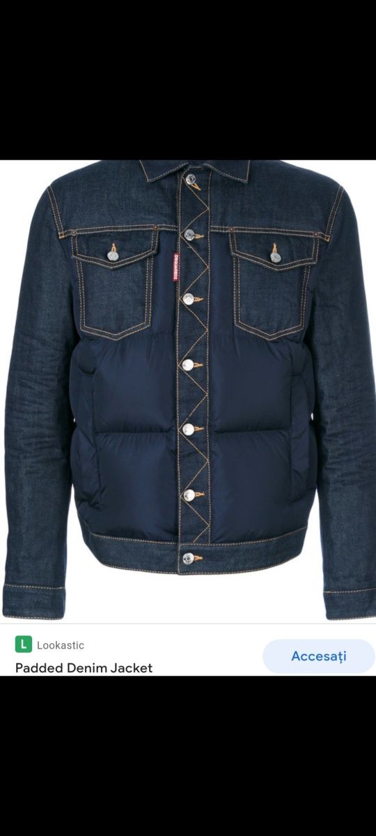 Geaca Zara Premium Denim matlasata,M 40,,model Dsquared