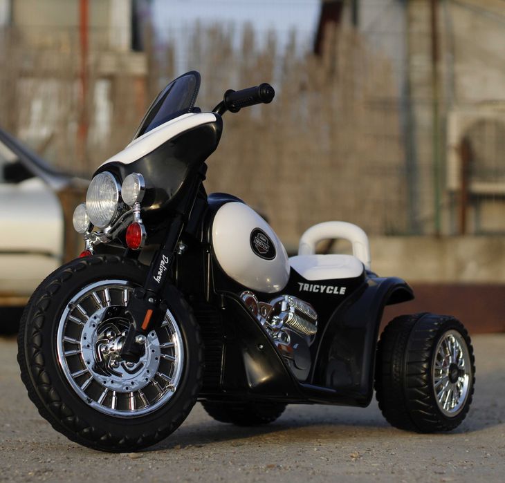 Mini Motocicleta electrica de politie BJT568 35W 6V cu 3 roti #Police