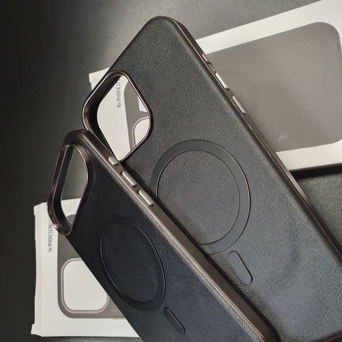 Husa MagSafe iPhone 16 Pro Max . 17 Air .  Piele Eco