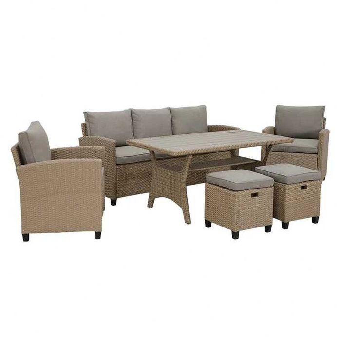 Set mobilier de gradina/terasa 2 fotolii canapea 2 taburete și masa