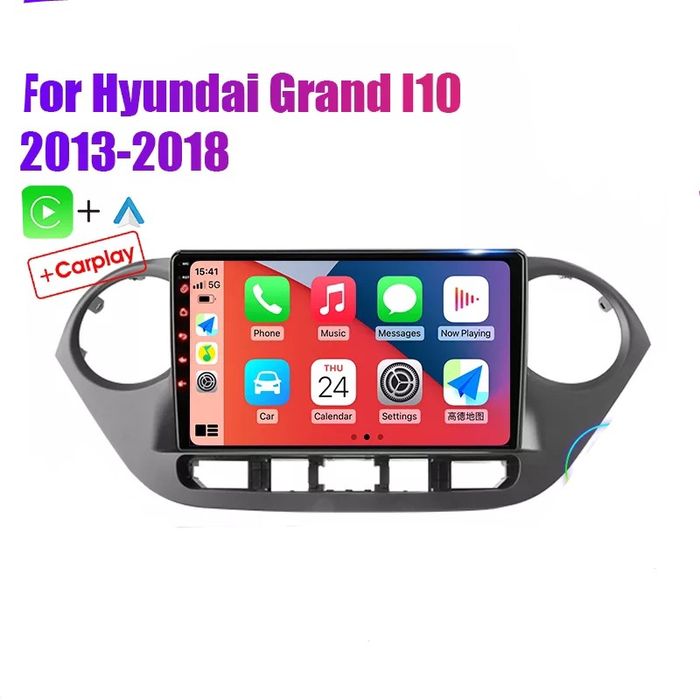 Navigatie Android Hyundai i10 Waze Youtube GPS USB casetofon