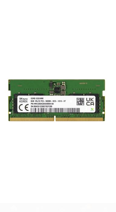 DDR5 SK Hynix 8GB SODIMM 1Rx16 PC5-5600B-SC0-1010-XT