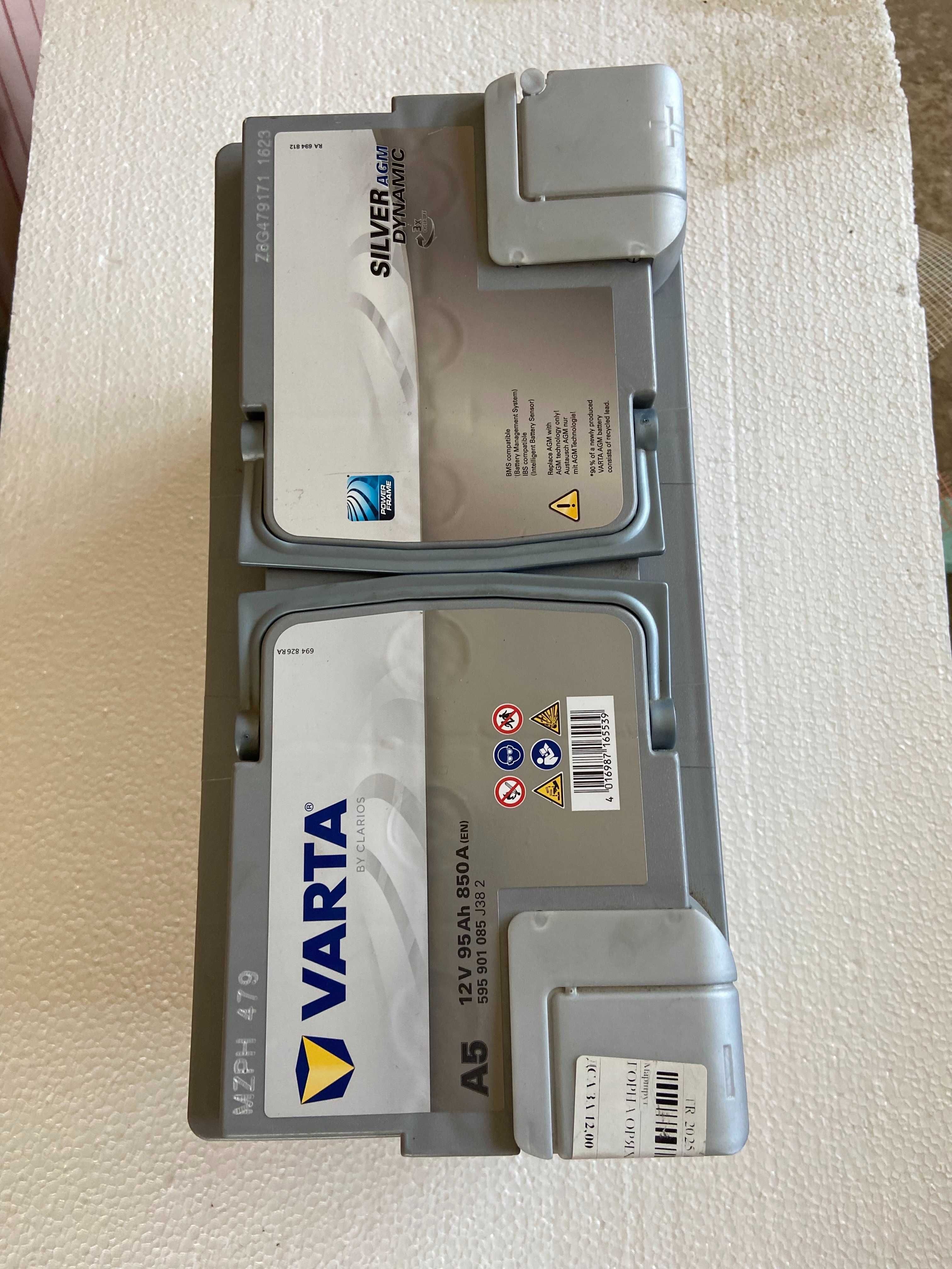 Акумулатор VARTA Silver Dynamic AGM 95Ah 850A. Чисто нов Гаранция 20м