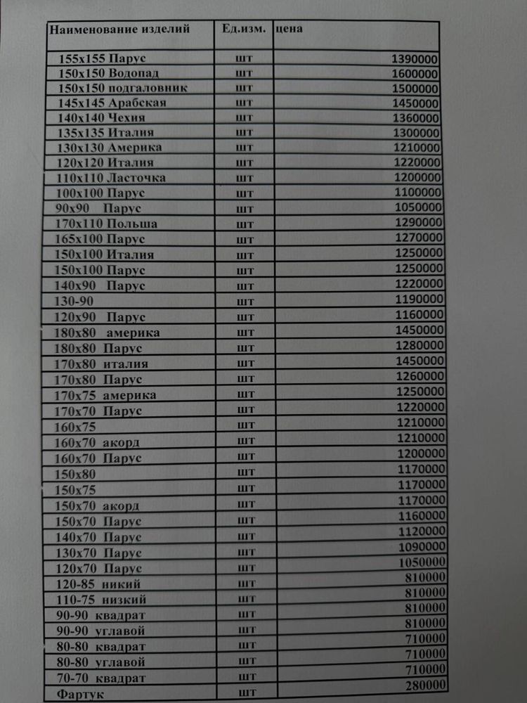 170-70 akrel vanna oyogʻi fartuki komplekt