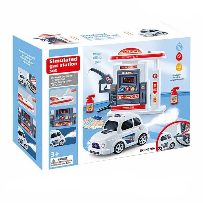 Бензиностанция и кола със звукови и светлинни ефекти