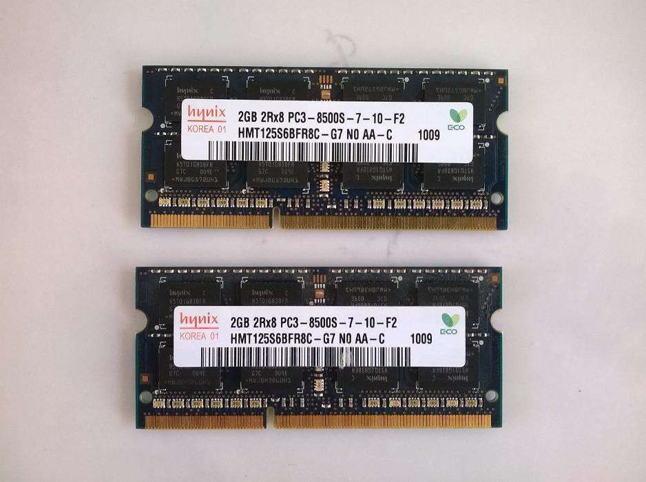 Memorie laptop Hynix 2 x 2gb PC3 8500s