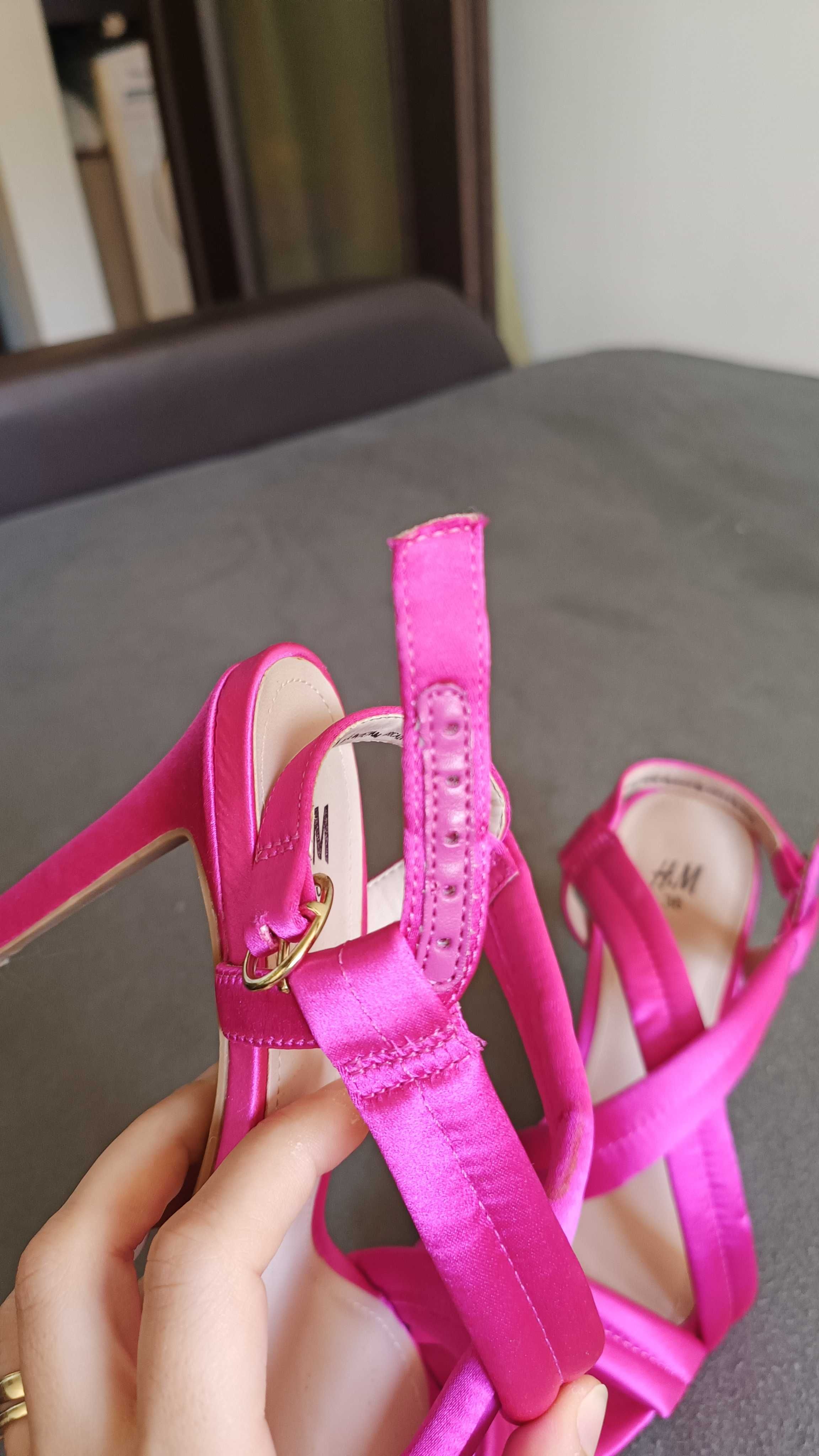 Sandale satin fuchsia H&M