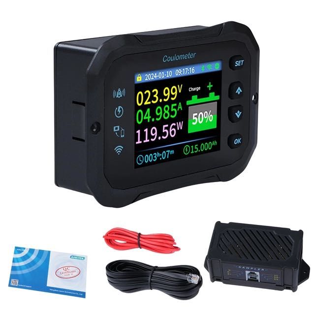 Monitor inteligent baterie 12V-72V, WiFi, ecran color,alarma,aplicatie