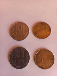 Monede vechi 100 lei din 1991, 1992; si 50 lei din 1991, 1992