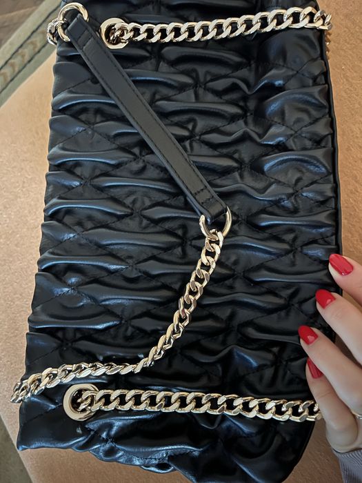 Черна кожена чанта Liu Jo