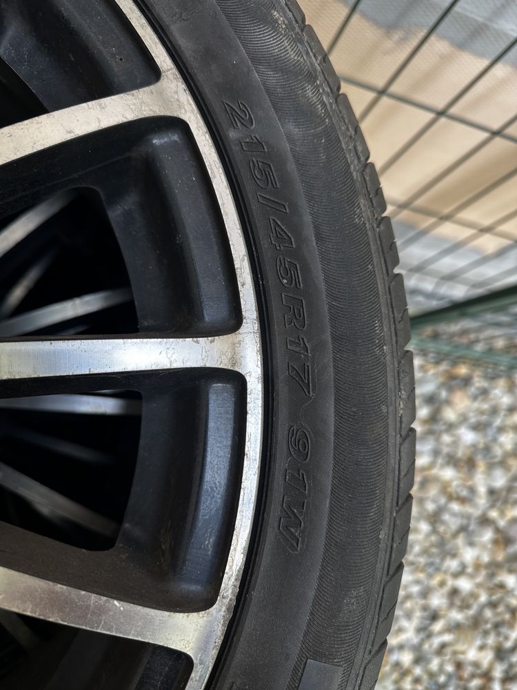 Roti cu jante aliaj 4x100 215/45 R17 (Renault Clio , Dacia Logan )