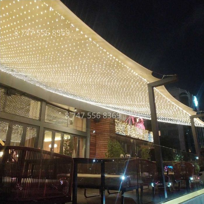 Услуги по световому украшению летних террас для кафе и ресторанов