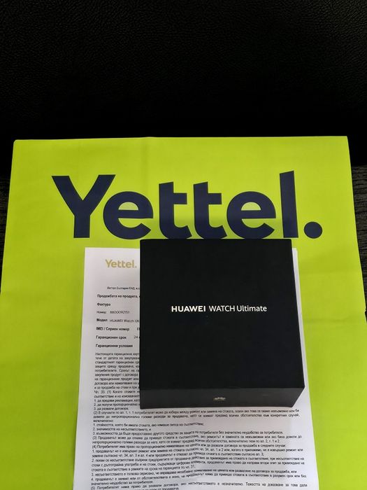 ЧИСТО НОВ 48mm Huawei Watch Ultimate Yettel Гаранция 2027 Blue / Син