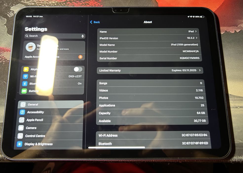 Tableta APPLE iPad 10 (2022) v2, 10.9", 64GB, Wi-Fi, Blue