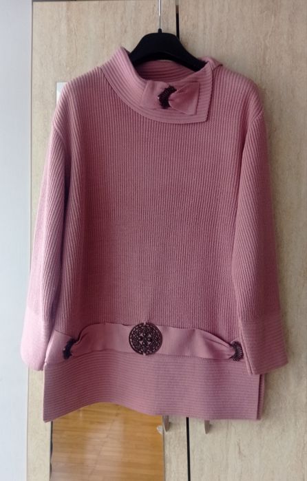 Италианска блуза в розов цвят, размер XL, XXL, с подарък нов шал