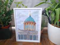 Watercolor Dome- tablou acuarela