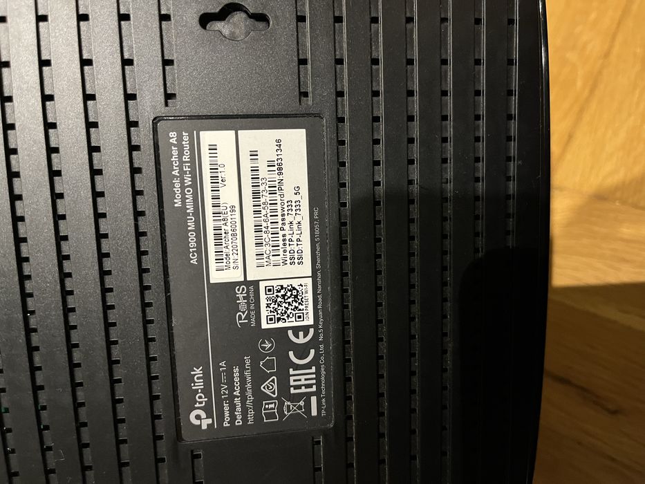 Безжичен рутер  TP-Link Archer A8, AC1900, MU-MIMO, Gigabit, Dual Band