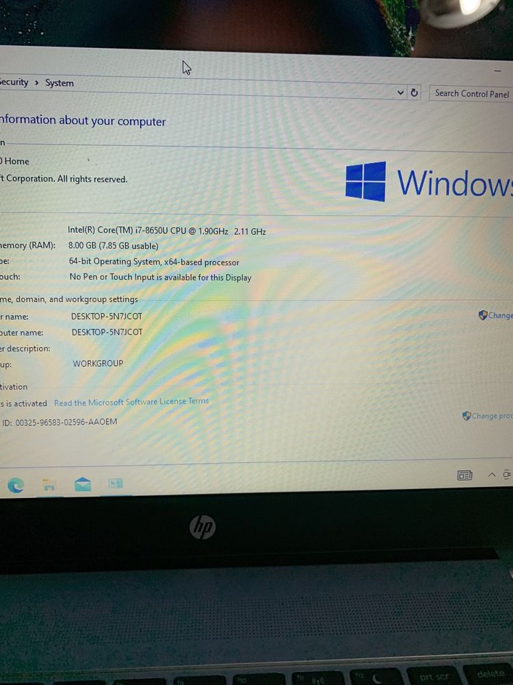 Lptop HP Probook 650 G4, i7-8650,video Rx540 ,SSD