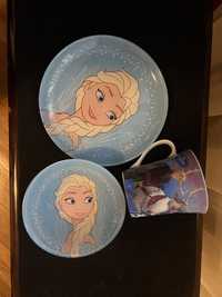 Комплект за хранене Елза и Ана -чиния,купа и чаша