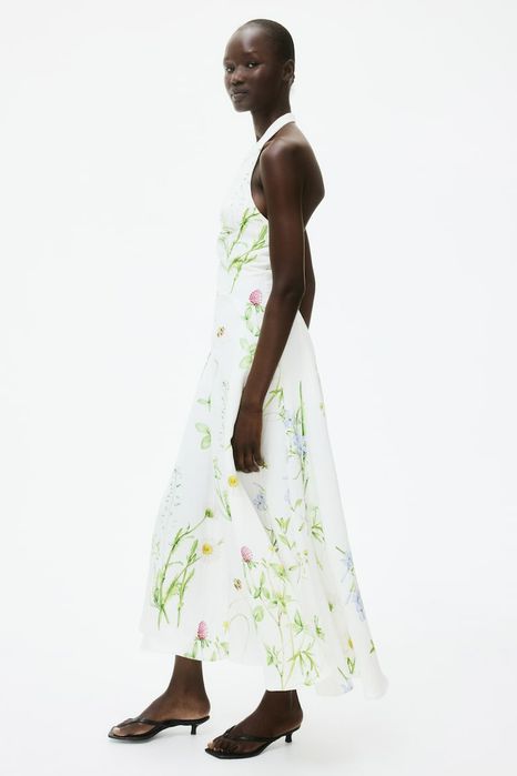 Бяла рокля с цветя H&M