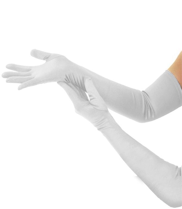 Перчатки белые длинные