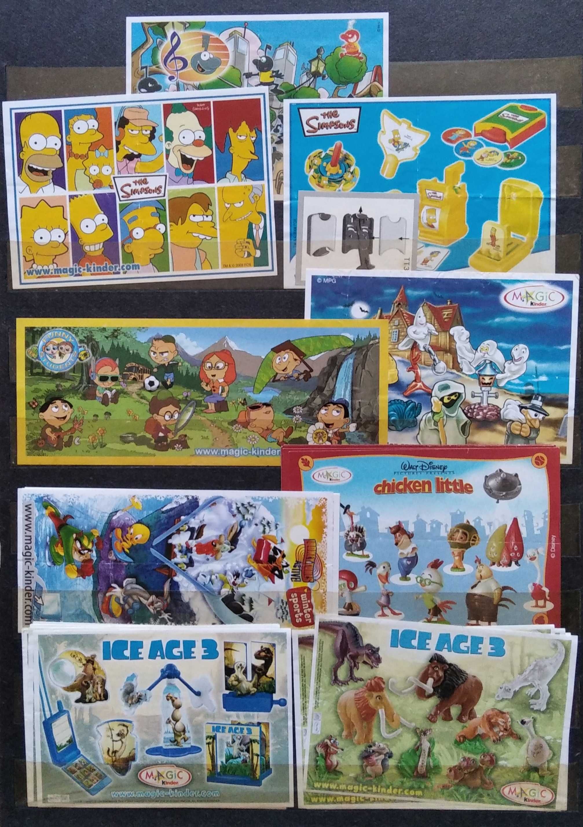 Листовки / листчета от играчки от шоколадови яйца Киндер Kinder и др.