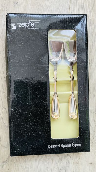 VENUS ложка для мороженого, частичная позолота