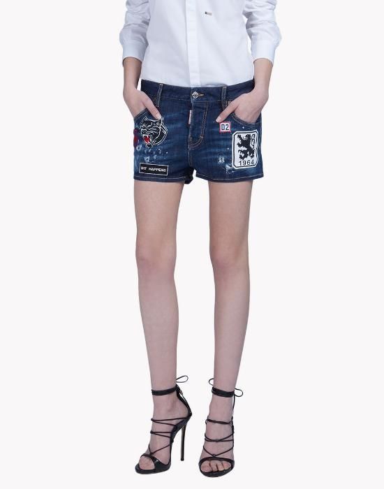 DSQUARED2 Patch Mini Shorts - Femei scurte blugi SALE
