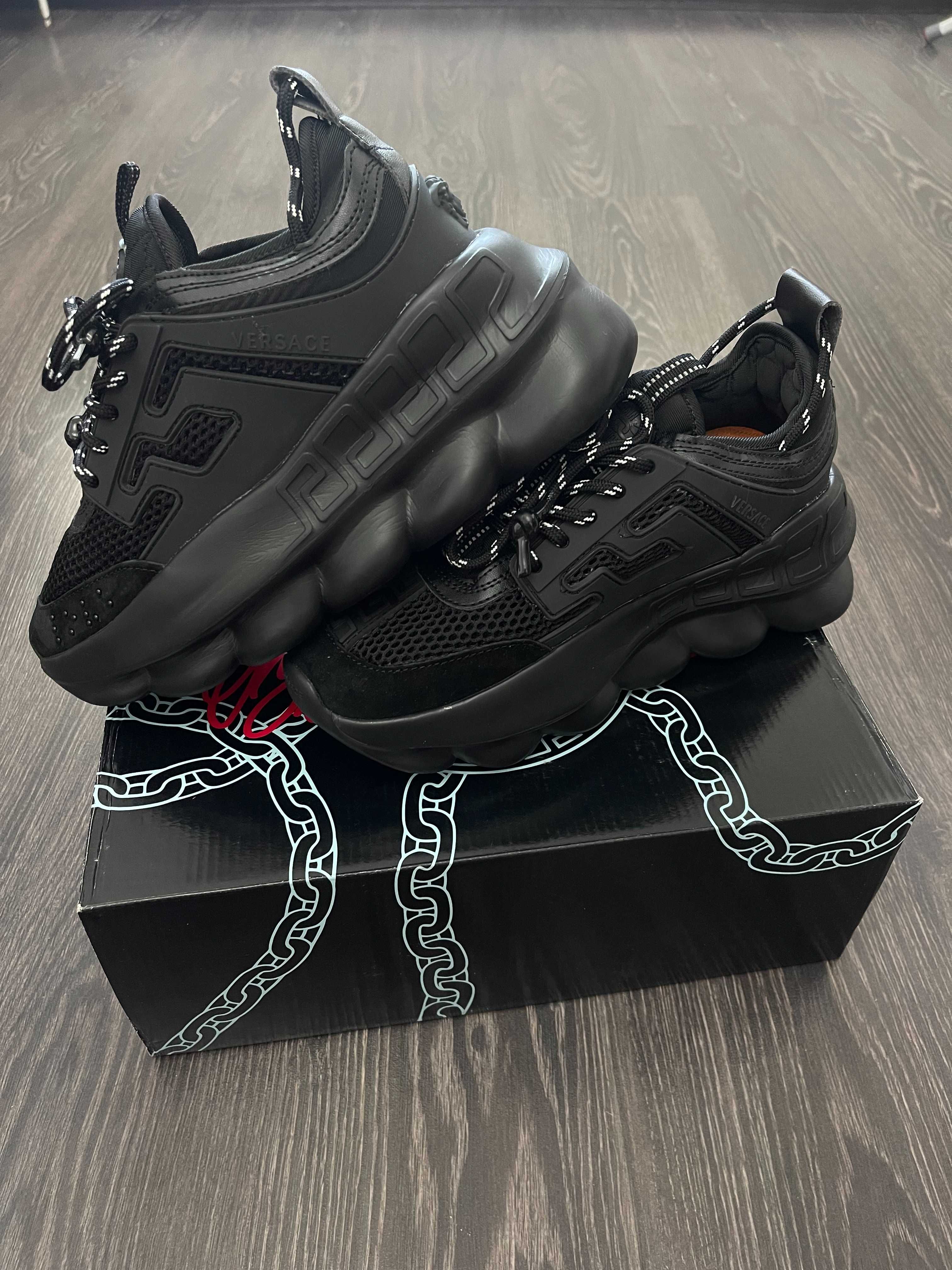Adidasi VERSACE Chain Reaction l Produs NOU Premium din Piele la Cutie