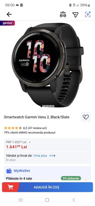 Vând ceas smartwatch  Garmin Venu 2