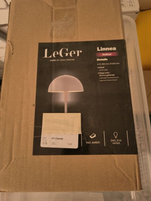 Lampa/veioza LeGer, maronie-gri