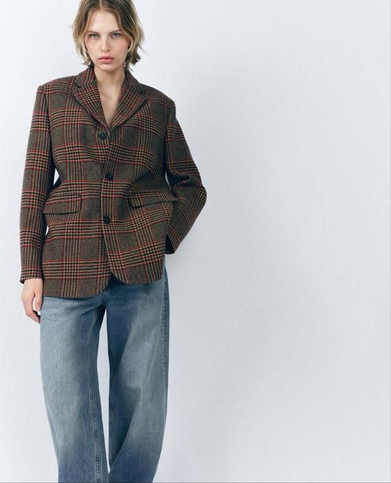 Сако с вълна Зара / Zara Oversized размер XS с етикет