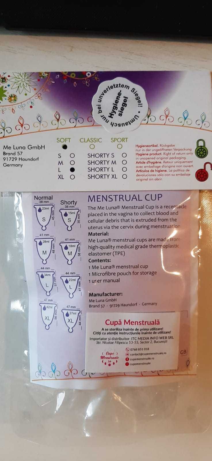 Cupa menstruala Me Luna marime L sigilata